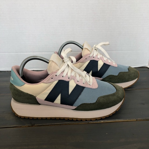 New Balance Shoes - New Balance 237 Women’s Pastel Blue Pink Olive Retro Runner Sneakers